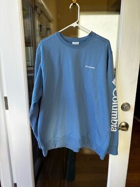 Columbia Slate Blue Crewneck Sweatshirt with Sleeve Logo